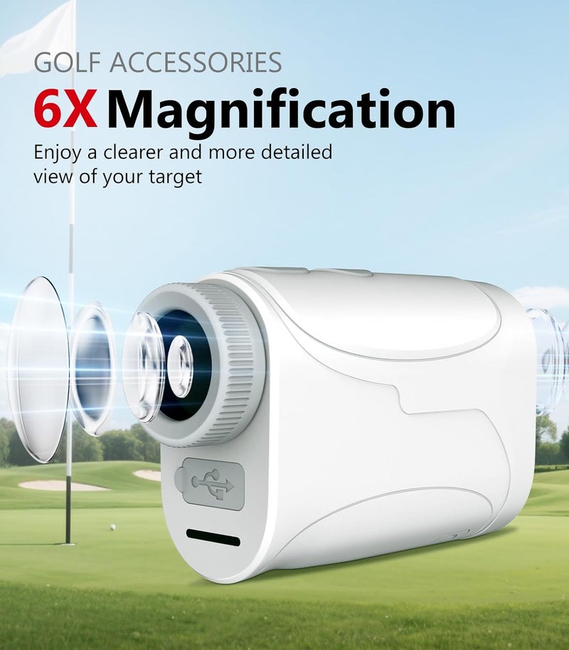 Flagfront Golf Rangefinder with Slope, 1000 Yards Range Finder Golf, 6X Magnification, Flag Locking Vibration, Rechargeable Laser Range Finder - Image 3